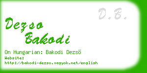 dezso bakodi business card